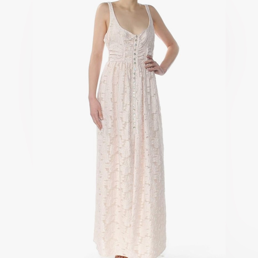 Free People $300 Fresh As A Daisy Women's Floral Ruched Tank Maxi Dress Coquette